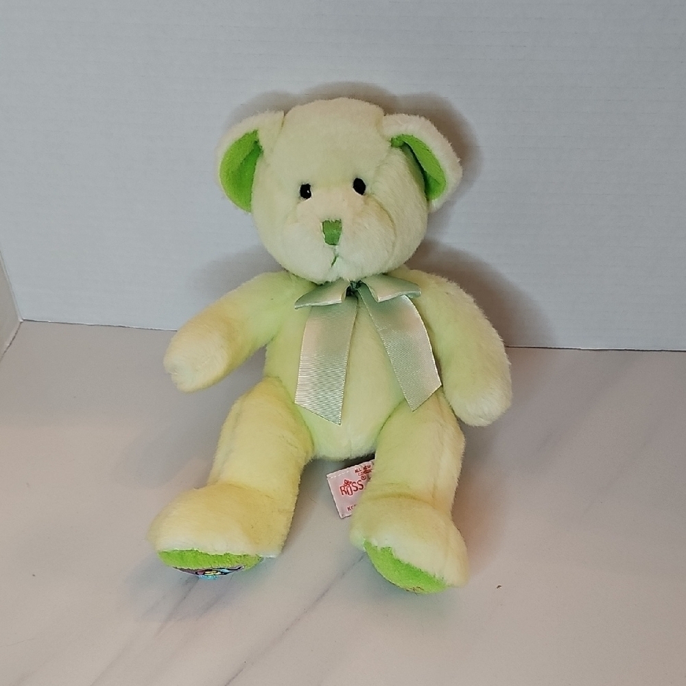 Russ Light Green and Cream Teddy Bear
